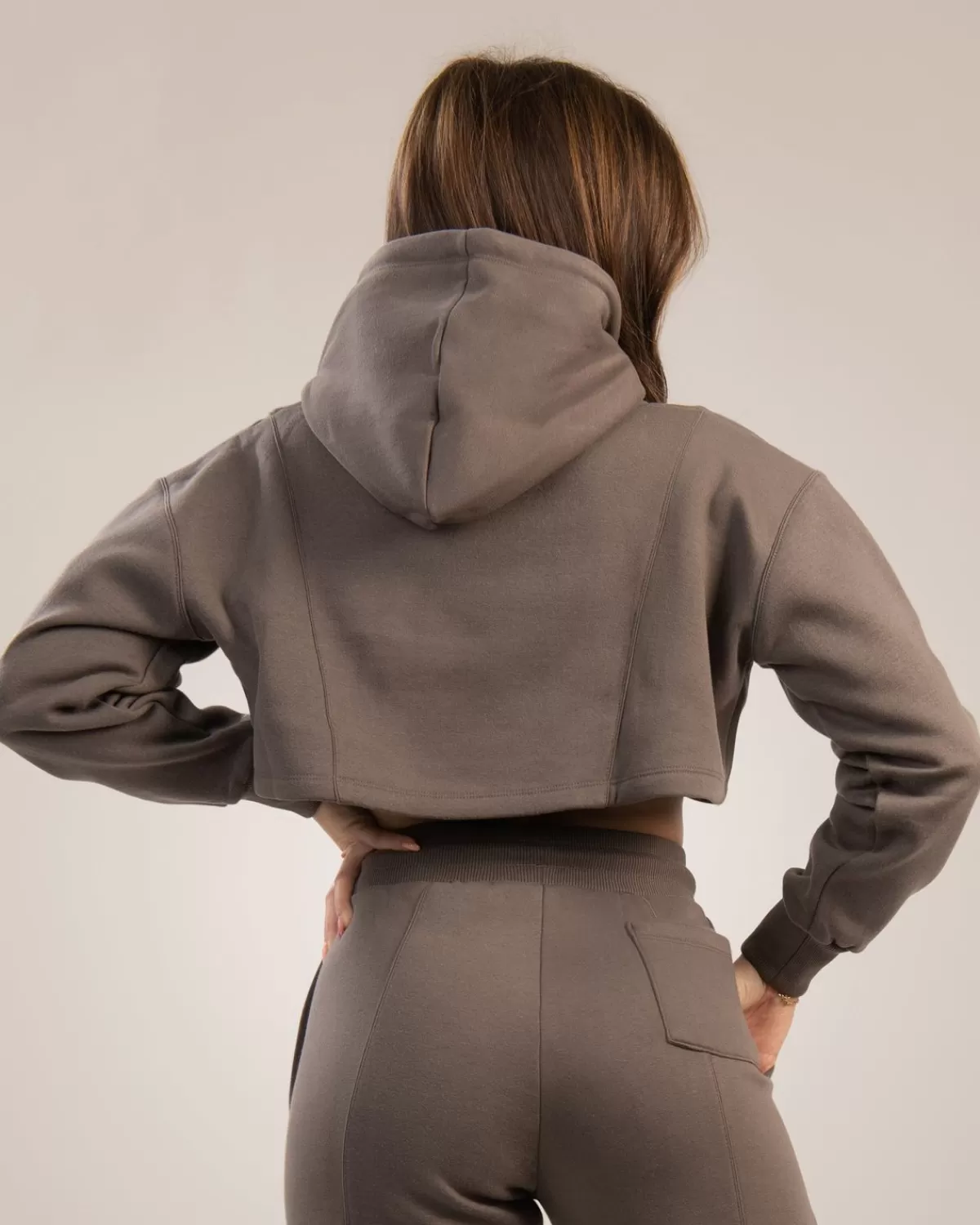 Chill Lounge Cropped Hoodie Taupe^Gavelo Discount