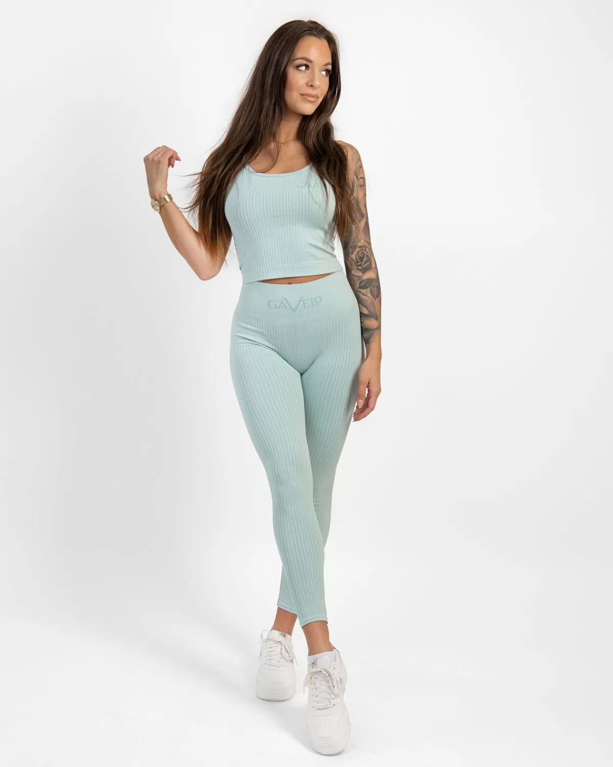 Seamless Ribbed Pistage Melange Tights^Gavelo Clearance